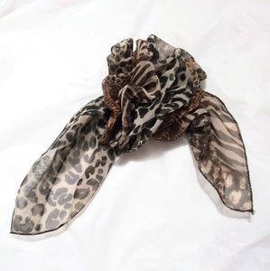 Animal print hair bow